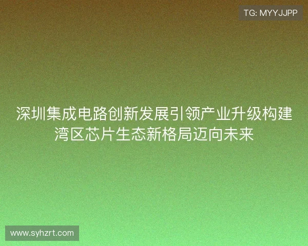 深圳集成电路创新发展引领产业升级构建湾区芯片生态新格局迈向未来